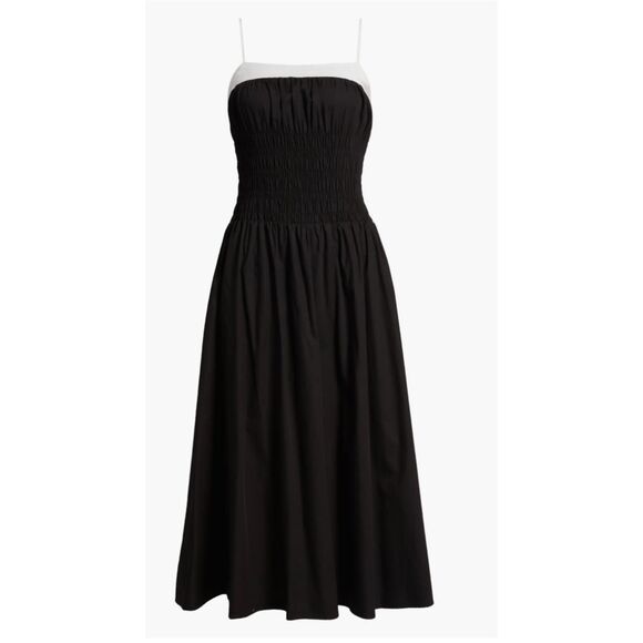 Moon River Smocked Midi Dress Contrast Size S NEW - Picture 1 of 4